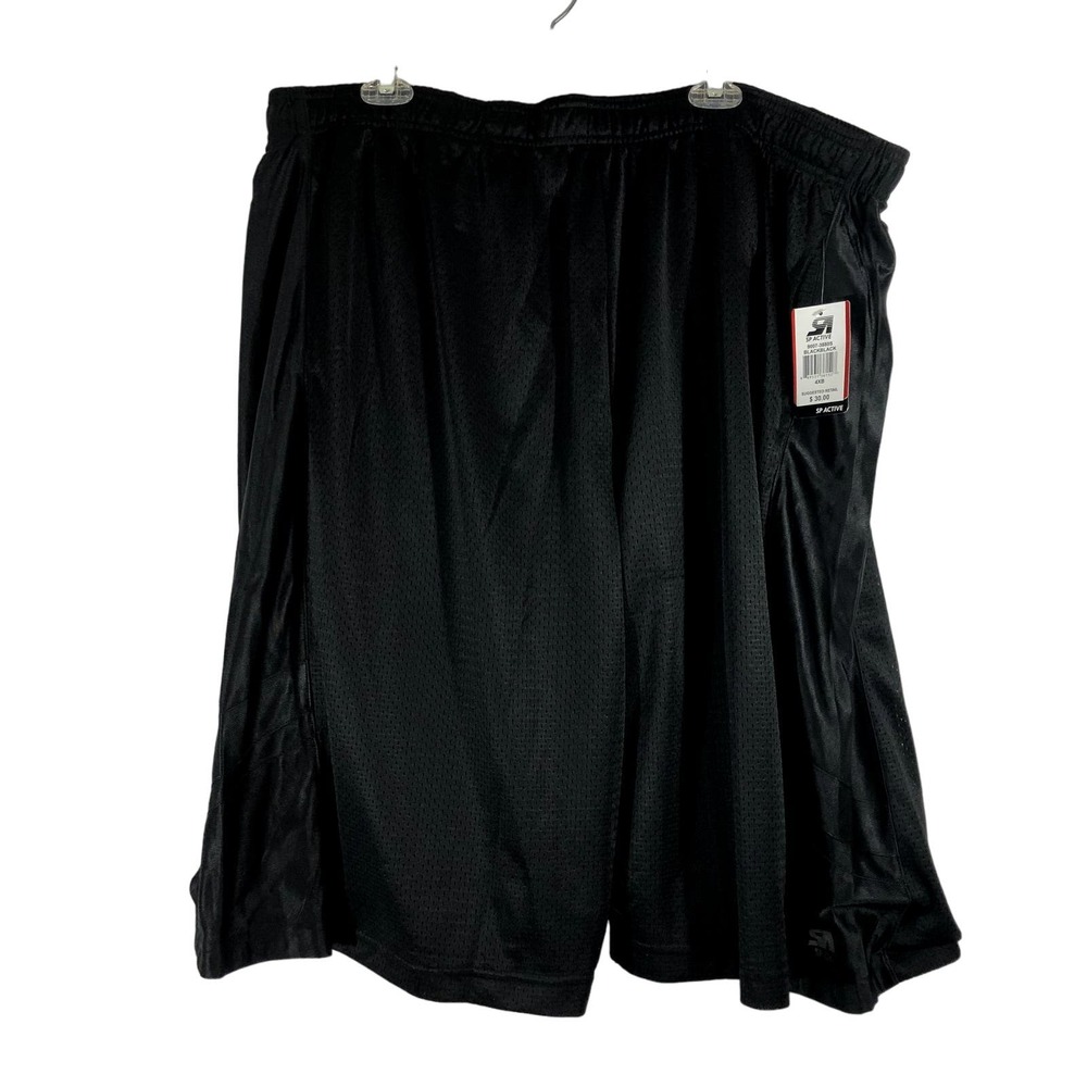 SP Active Men's Black Shorts Size 4XL New With Tags Pullon Elastic Waist=S